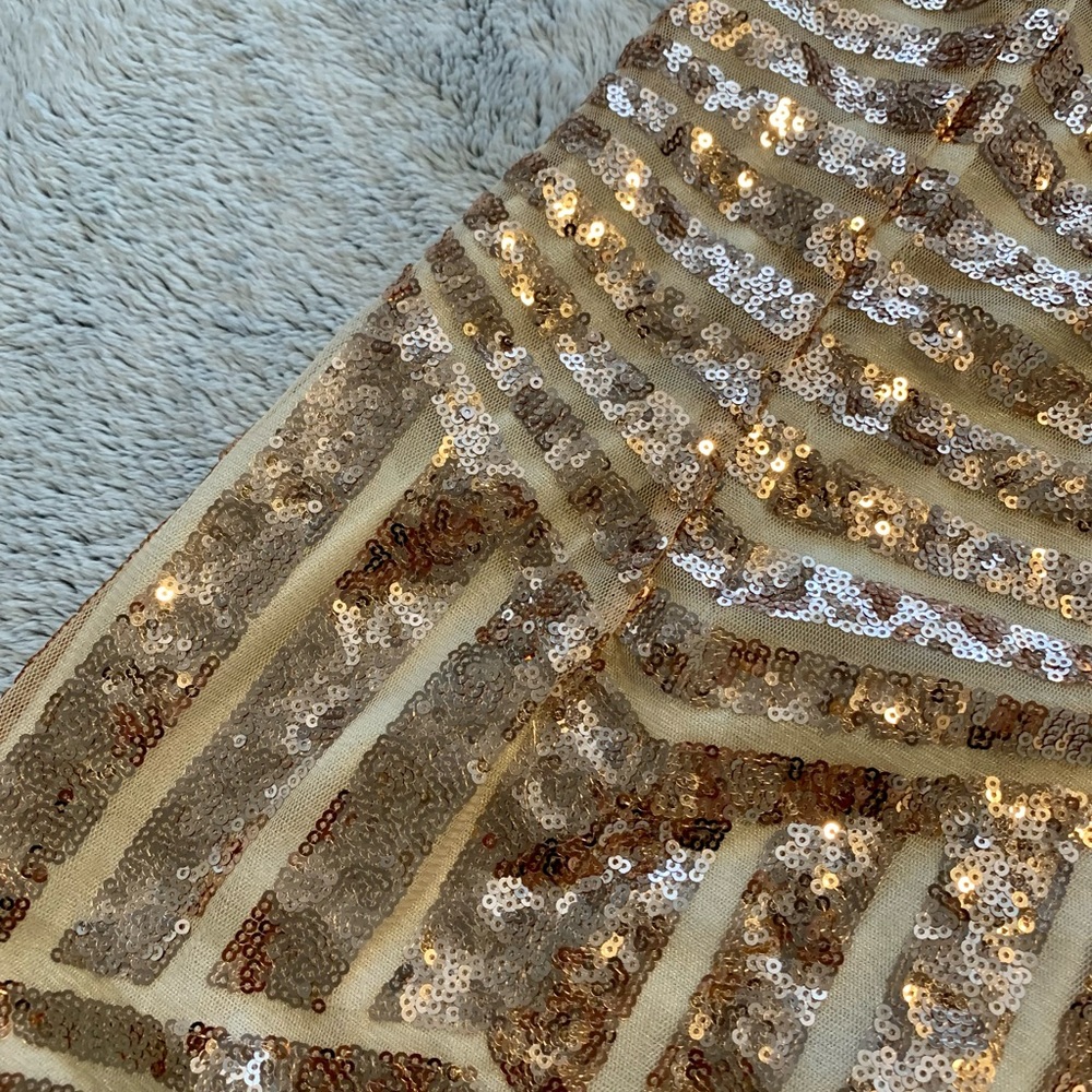 Rose gold sequin dress